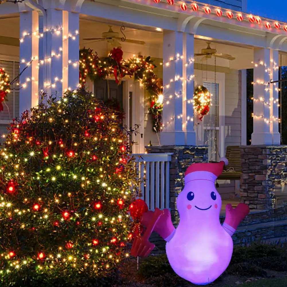 

Inflatable Snowman Night Light Figure Outdoor Garden Toys Luminous Inflatable Snowman Christmas Party Decorations New Year 2022