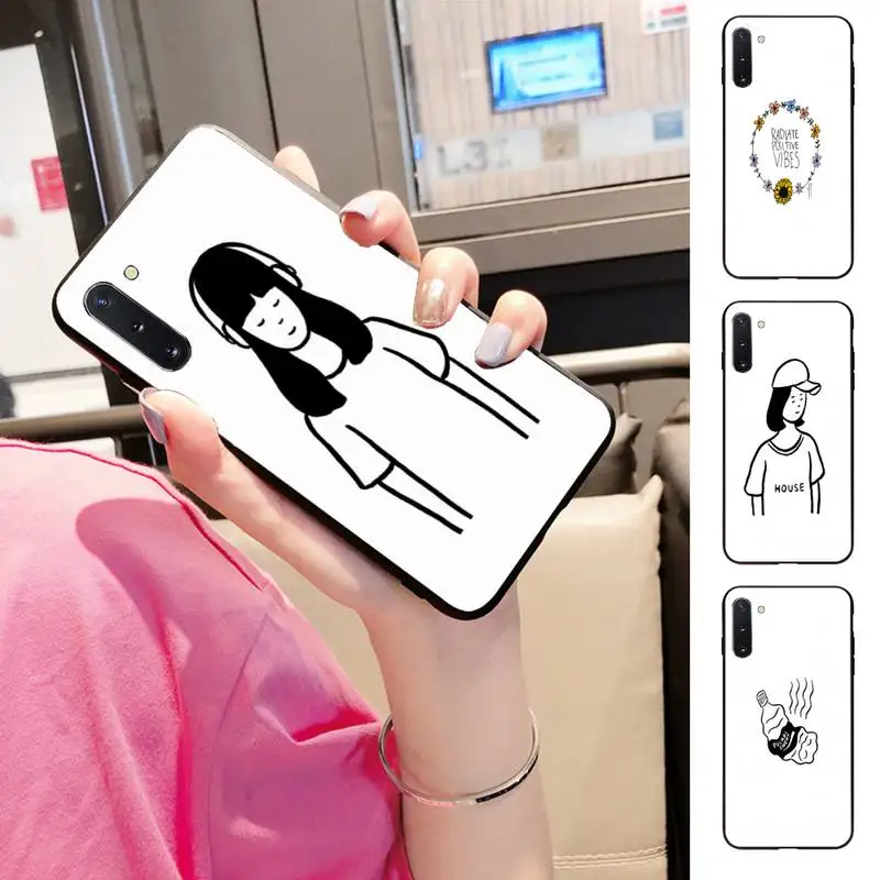 Простой белый мягкий чехол для мобильного телефона Samsung Note3/4/5/8/9/10/10Lite M10/20/30 A70 |