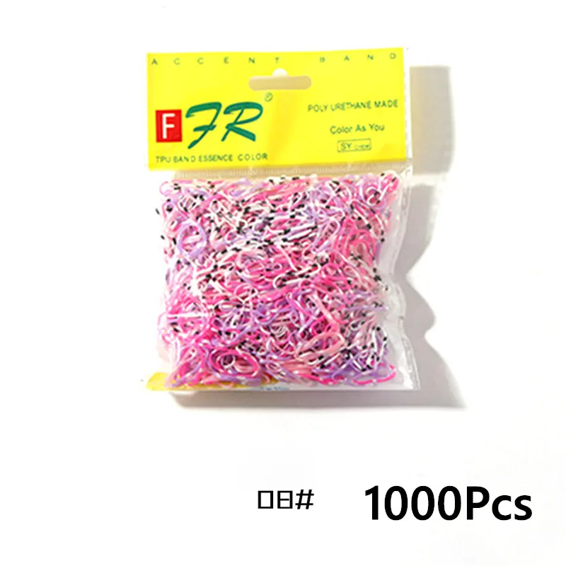 1000pcs 08 200/1000 шт милые цветные кольца для девочек, Одноразовые эластичные резинки для волос, резинка для хвоста, резинки для волос, Детские аксессуары для волос - Цвет: 1000pcs 08