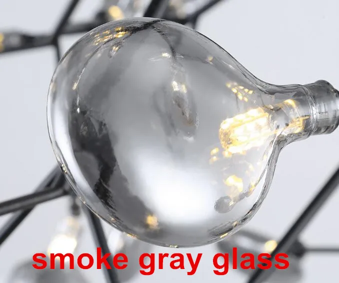 Smoke gray glass Скандинавские ветви дерева светодиодные люстры пост-современный Светлячок декоративные потолочные люстры лампа творческая личность Магазин Салон Блеск - Цвет абажура: Smoke gray glass
