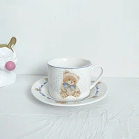 cute korean bone china coffee cups and saucers tableware coffee plates dishes home afternoon tea set gifts for girls