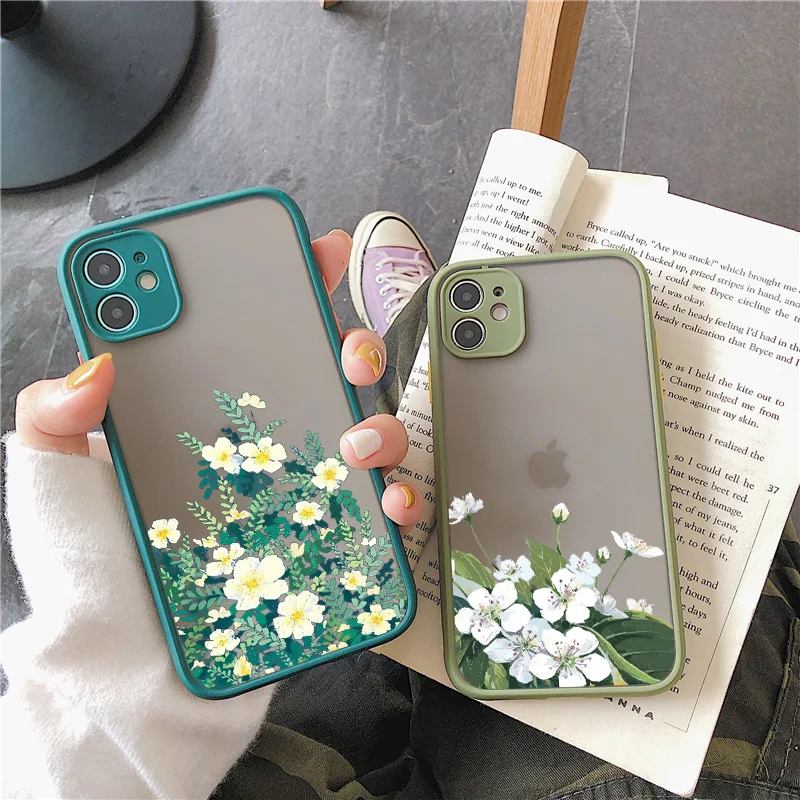 Small Floral Flower Phone Case For iPhone 6s 7 8 Plus SE 2 11 12 13 Pro Max X XS MAX XR Hard Matte Shockproof Fundas Cover Shell