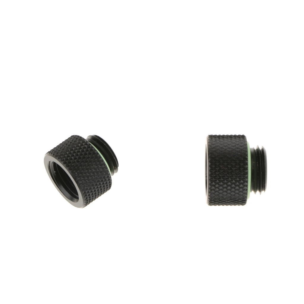 2x фитинг удлинитель G1/4 резьба матовая черная медь для ПК жидкостного охлаждения