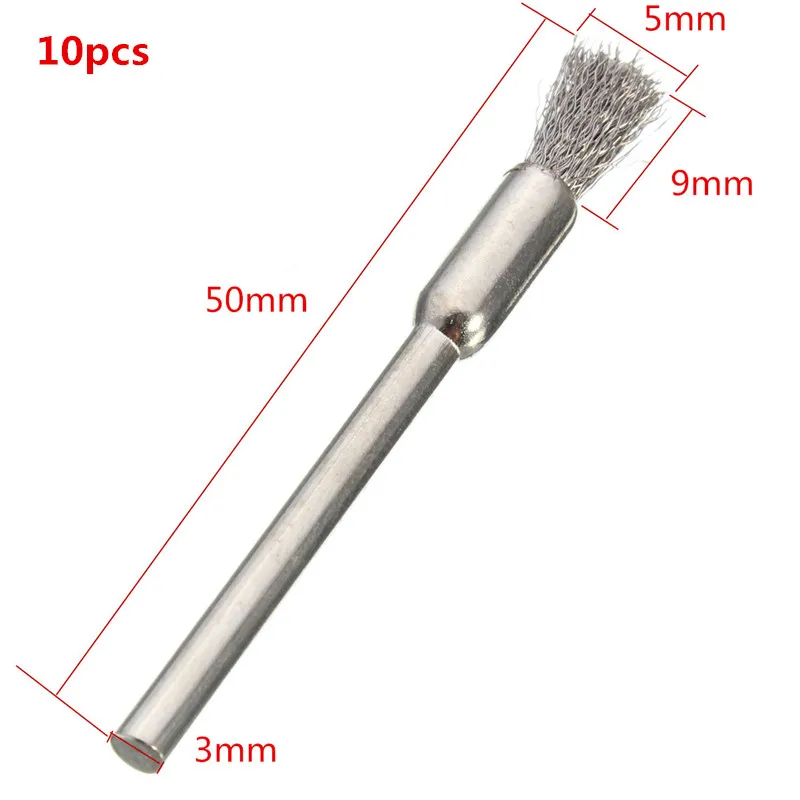 10pcs brass brushes 10 шт./компл. 22 мм Проволока из нержавеющей стали колеса кисть, дремель для вращающихся инструментов для мини-дрели Dremel полировки Dremel аксессуары - Цвет: 10pcs brass brushes