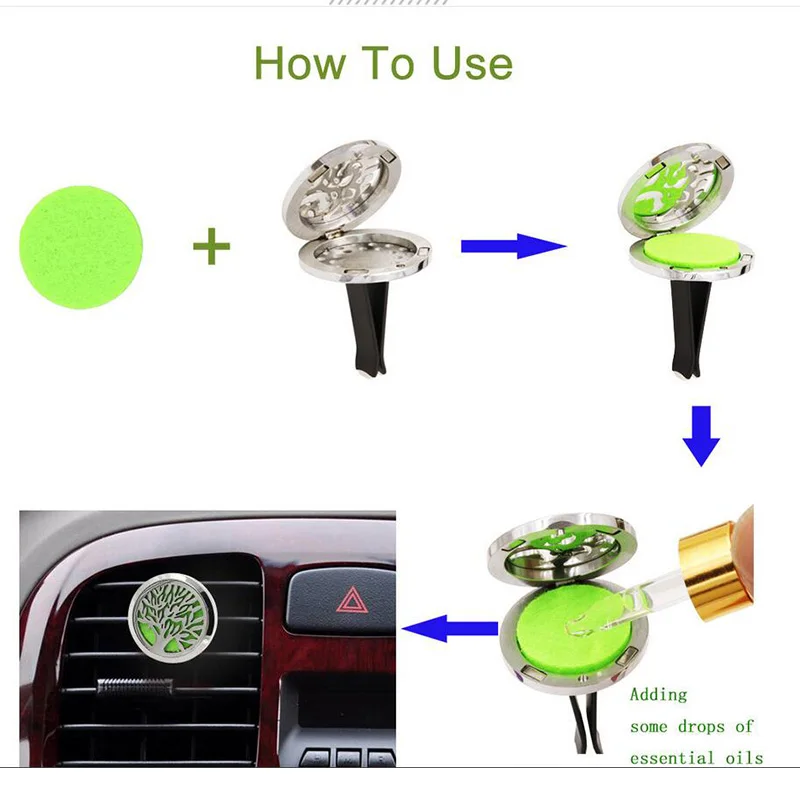 Мелкое сердце узор автомобильный зажим из нержавеющей стали для духов эфирное