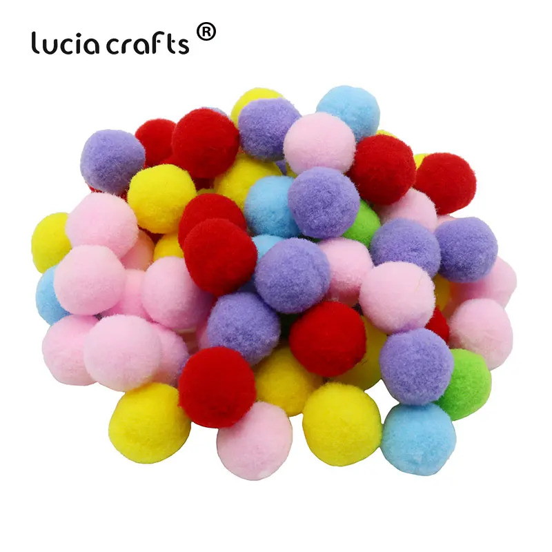 Lucia Crafts High Elastic Hair Ball 10/15/20/25mm Mixed Color Pom For Toy Kid Handmade Craft J0603 | Дом и сад