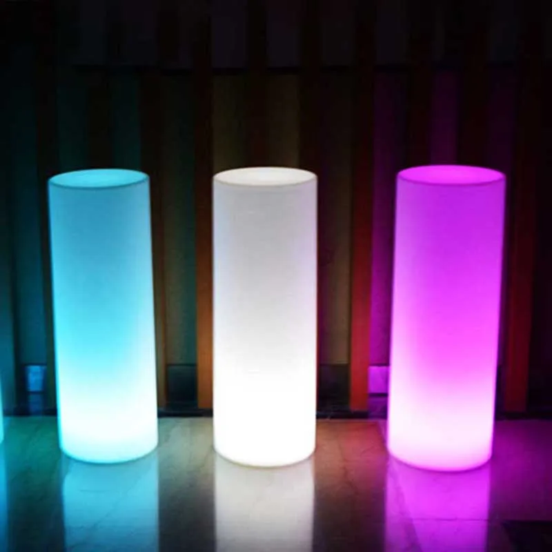 RGB светодиодная круглая колонка многоцветная меняющаяся лампа на батарейках с