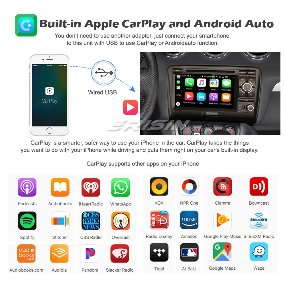 Erisin 8739 DSP Android 10 0 стерео DVD Радио GPS DAB + CarPlay Wi Fi OBD давления воздуха в шинах 8 ядерный