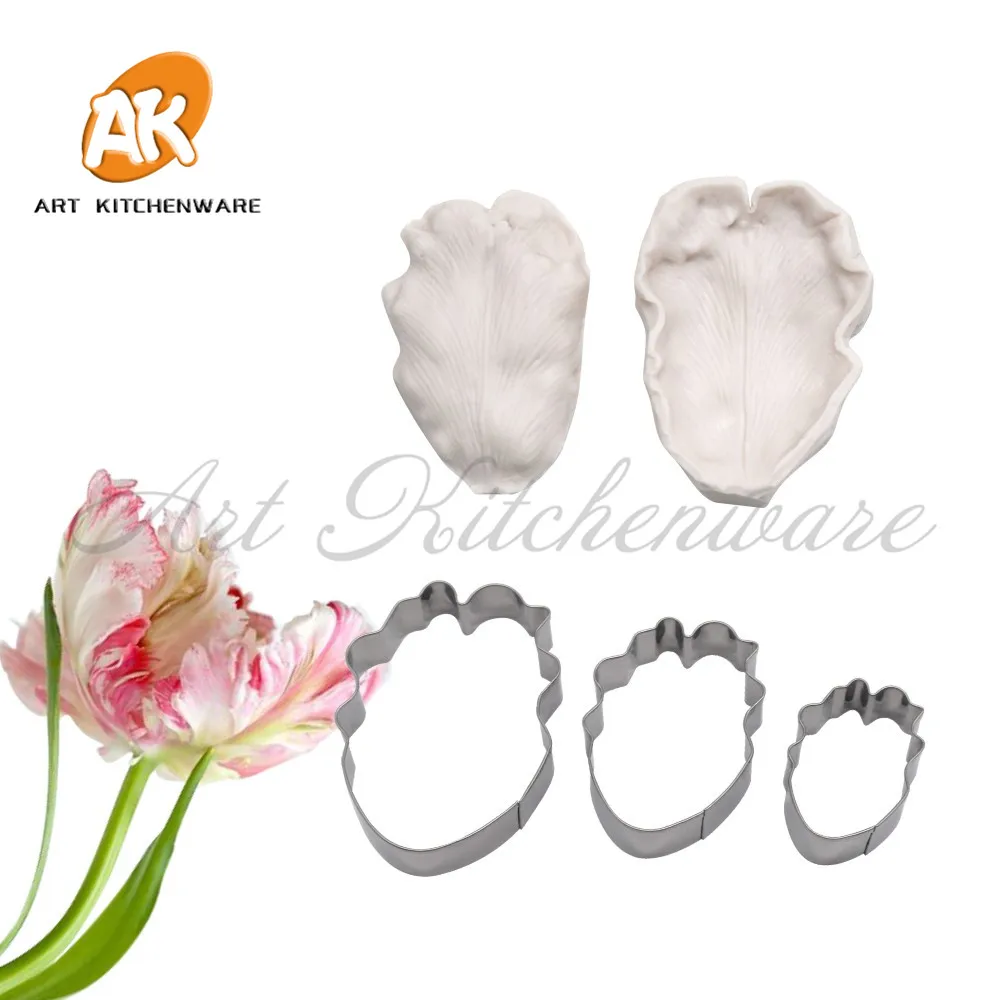 

5 шт., силиконовая форма в виде лепестков тюльпана, из нержавеющей стали