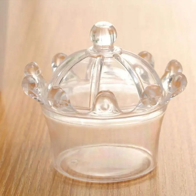 12 шт конфетных коробок пластиковый мини купол с короной вечерние прозрачные