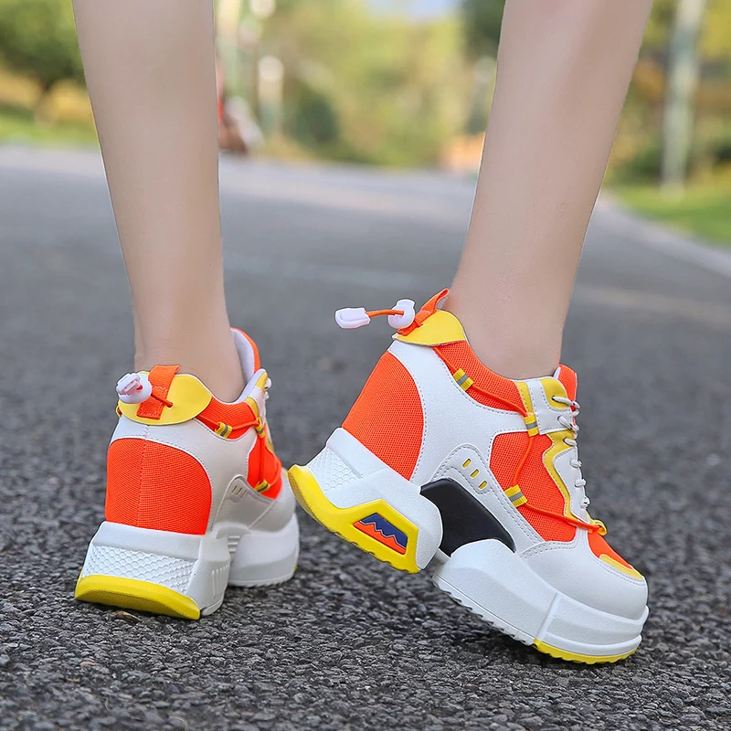 Кроссовки женские 2019 модные белые кроссовки брендовые Ретро туфли на платформе