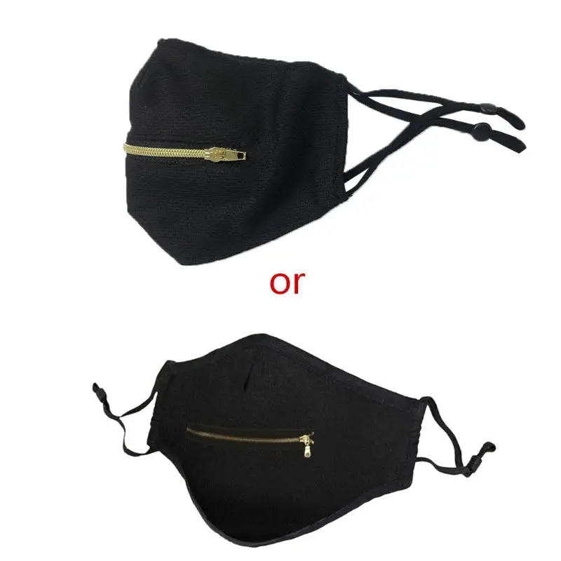 Индивидуальная Регулируемая Золотая маска на молнии для рта Пылезащитная