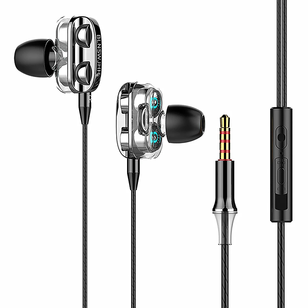 

Dual Drive 6D Stereo Wired Earphone Universal In-Ear Heavy Bass Stereo Wired Earphones Sports Gaming Headsets with Mic For Phone