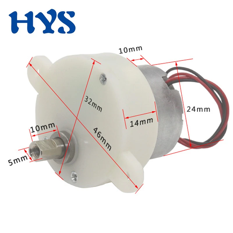 HYS DC 6 V Электрический редуктор мини мотор 5rpm 100rpm DC6V 3V 12V 1 200rpm Smal Metal Micro Motors JS