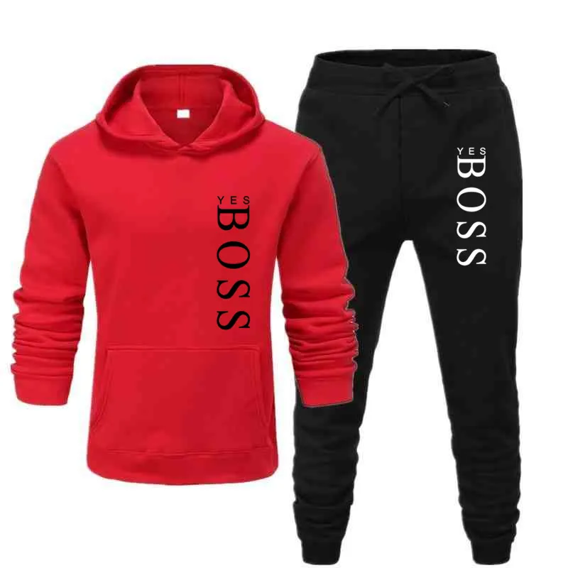 

Tracksuit Men Fashion Hoodies Men Suits Brand Sets Men Sweatshirts+Sweatpants Autumn Winter Fleece Hooded Pullover