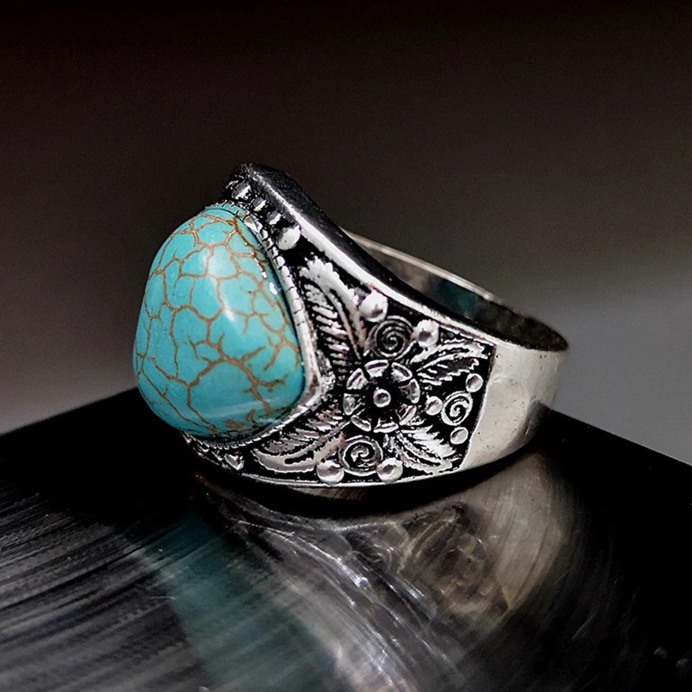 Творческий вырезка цветок листья кольцо ретро покрытием тайский серебряный в