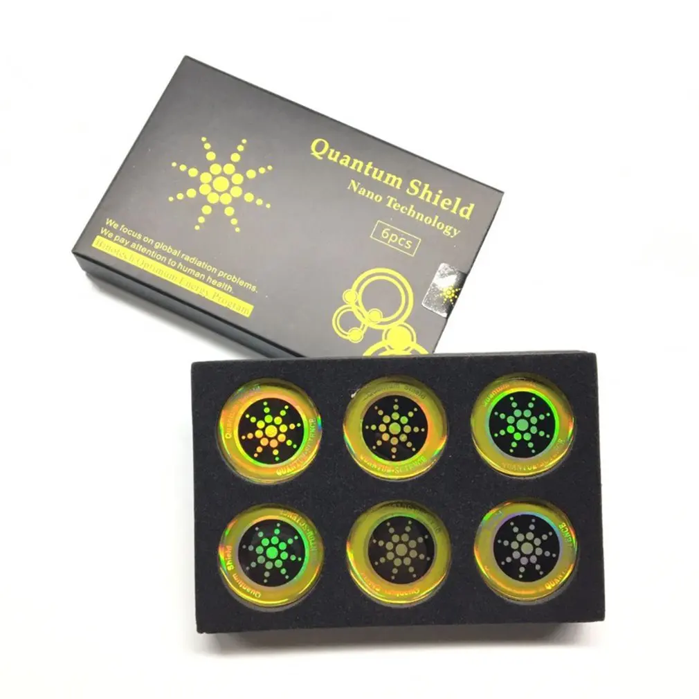 6pcs Quantum Shield Sticker Mobile Phone Sticker For Cell Phone Anti Radiation Protection from EMF Fusion Excel Anti-Radiation