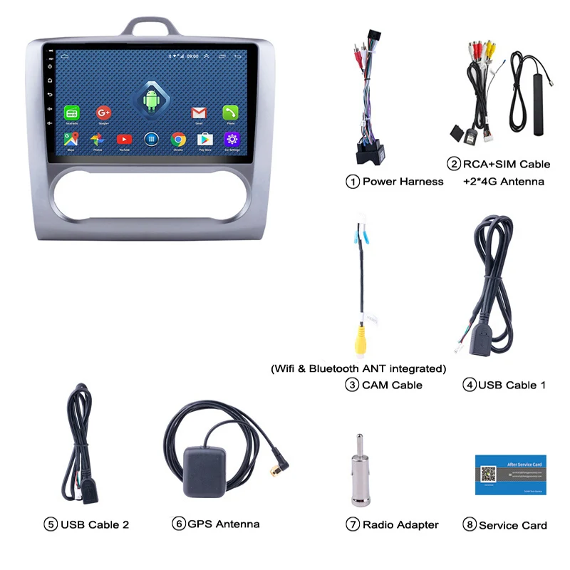 4G Lte все Netcom Android 8 0 автомобильный аудио плеер 9 дюймов для Ford Focus 2005 2012