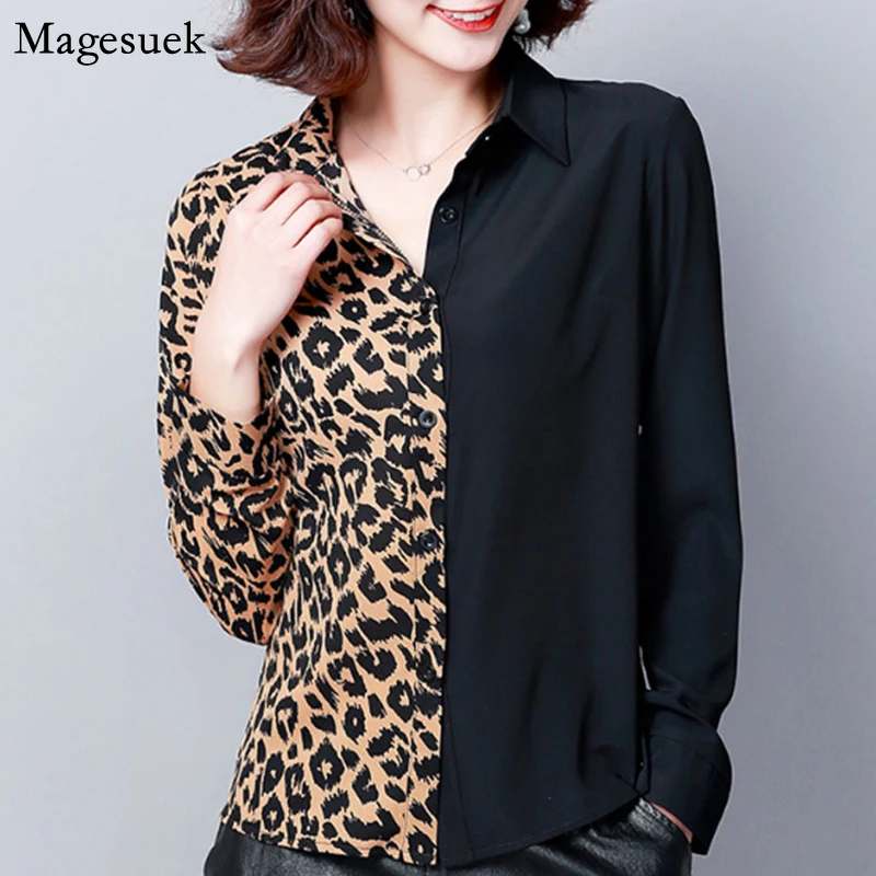 Блузы размера плюс женские рубашки 2021 осень отложной воротник повседневные
