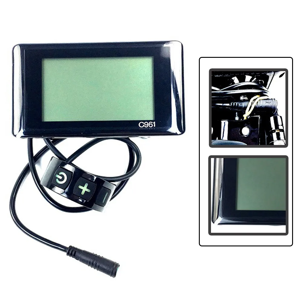 

36V/43V/48V Electric Bicycle E-Bike Pedelec C961 Display For Bafang BBS01 BBS02 BBSHD E-bike Black & White Horizontal Screen