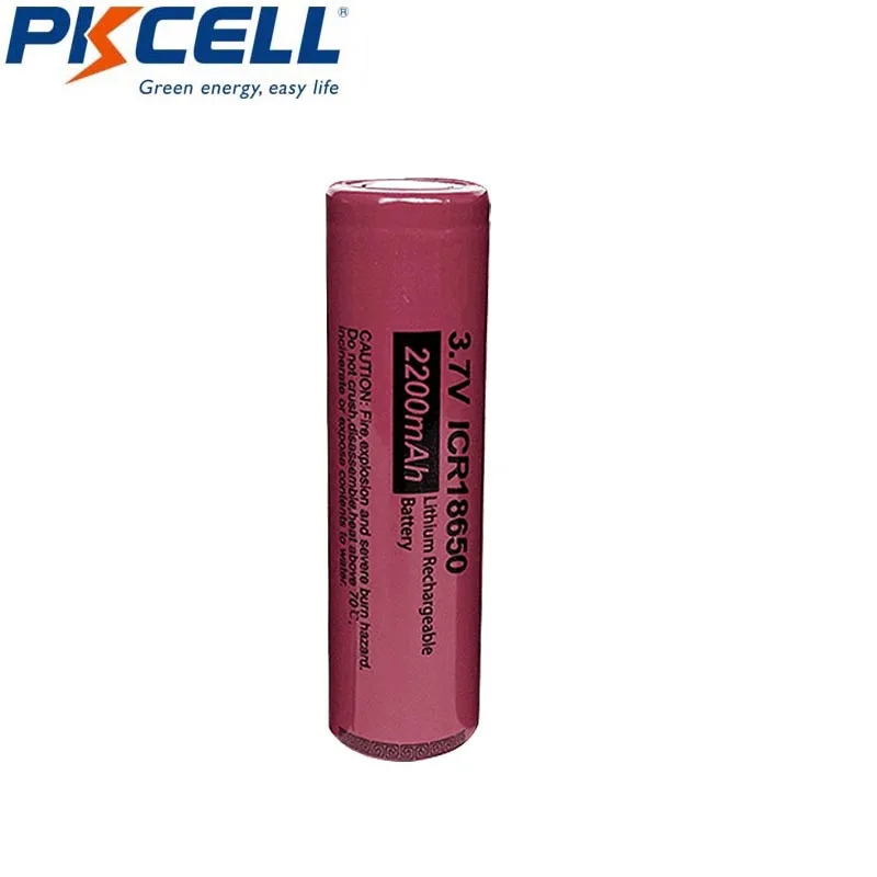 PKCELL 2 шт. ICR 18650 аккумулятор 2200 мАч 3 7 в литий ионные перезаряжаемые батареи с