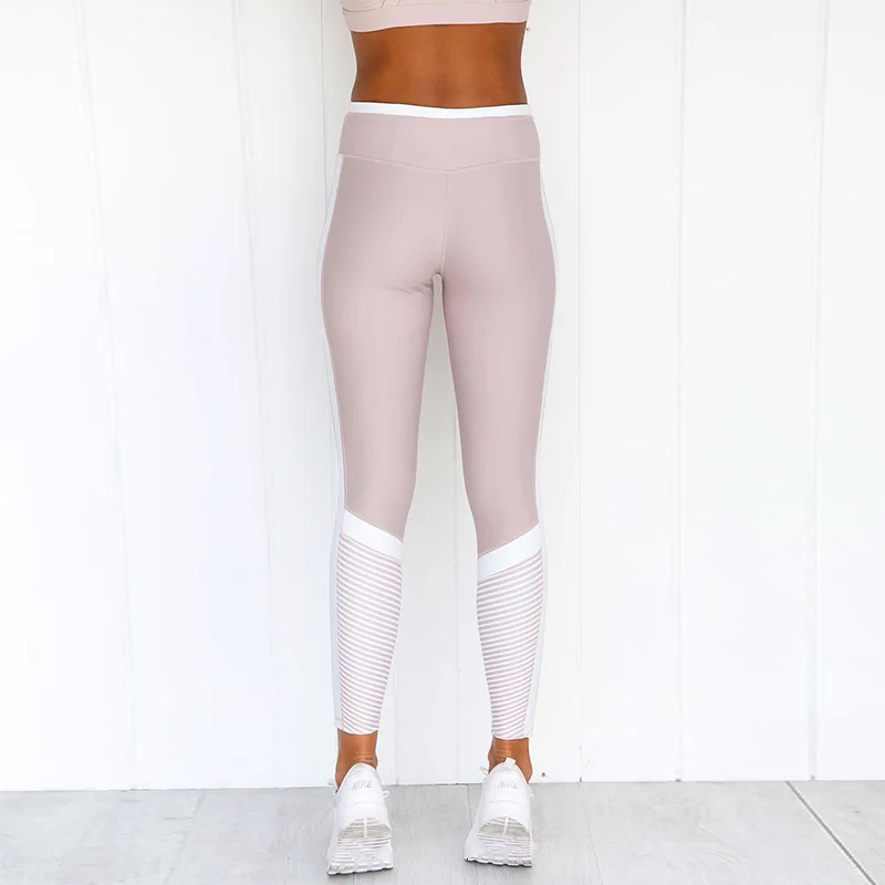 

AIUJXK Fashion Color Block Leggings Women Gym High Waist Sportleggings Push Up Fitness Elastic Sport Running Workout Jeggings