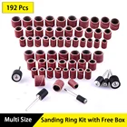 Набор шлифовальных колец с бесплатной коробкой, включая 192 барабанных шлифовальных лент для ногтей и 12 барабанных насадок, 180 шт.