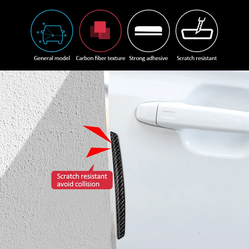 4pcs Car Door Anti-collision Strip Universal Side Mirror Anti-scratch Scrap Carbon Fiber Protect | Автомобили и мотоциклы