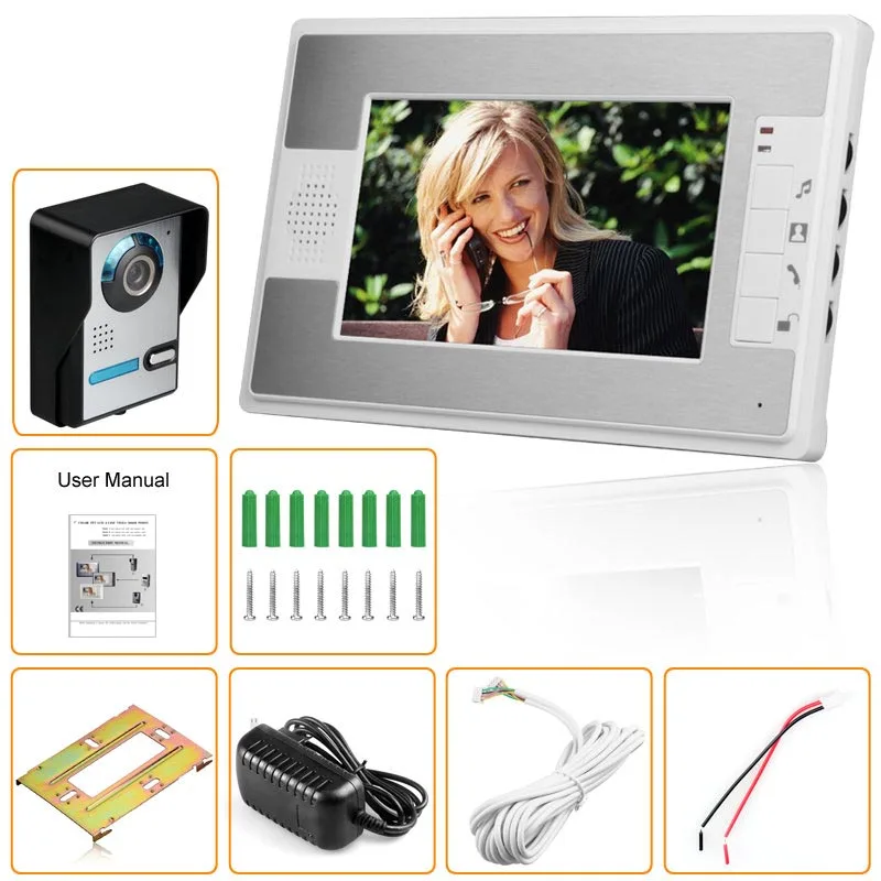 Визуальное вызывное устройство с дверным звонком на 7 ''TFT ЖК дисплей