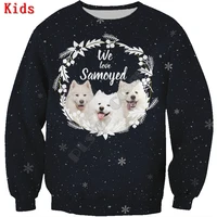 autumn winter samoyed 3d printed hoodies pullover boy for girl long sleeve shirts kids christmas sweatshirt 03