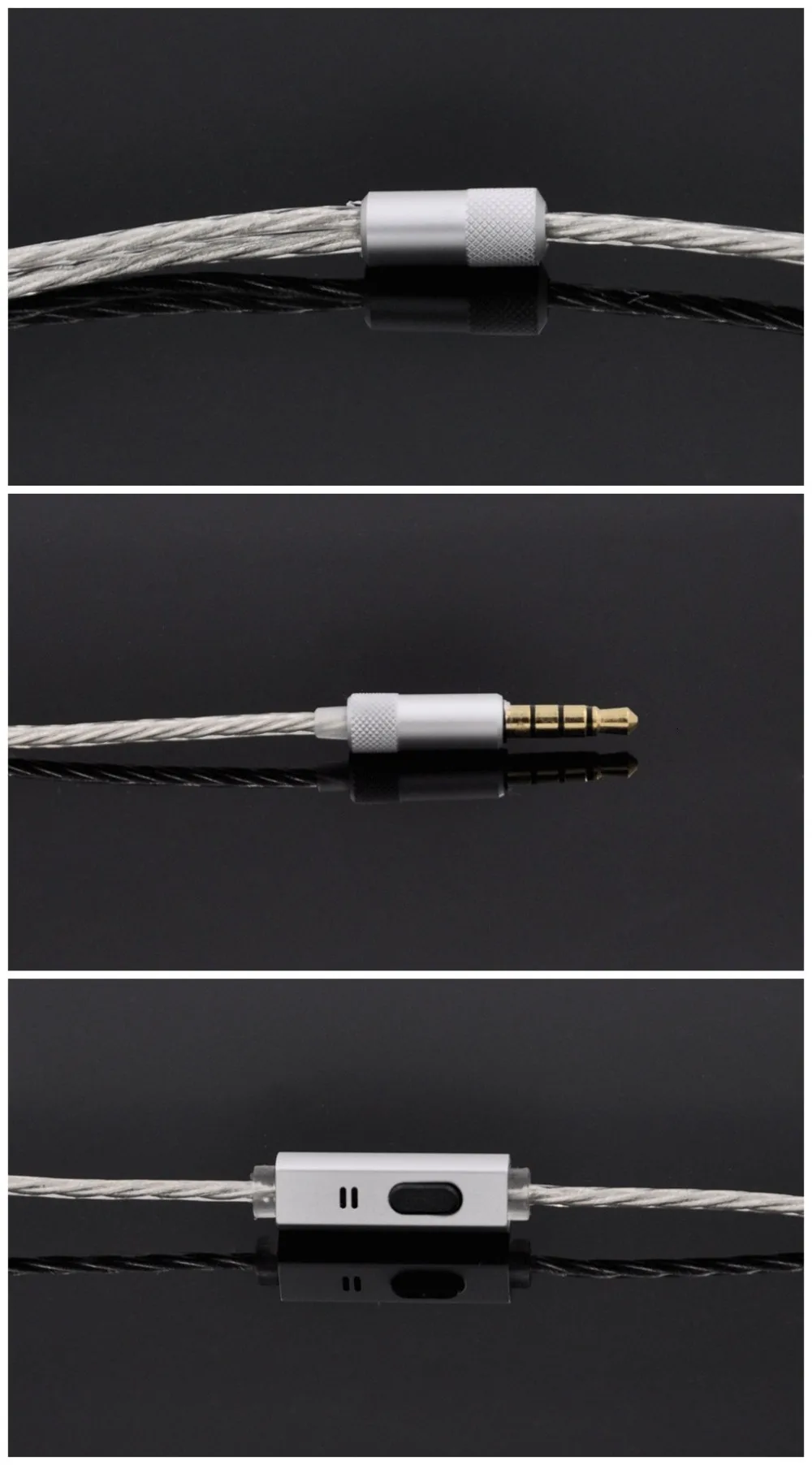 AK обновление посеребренные наушники кабель для Shure SE215 SE315 SE425 SE535 SE846, UE900 заменить провода MMCX разъем