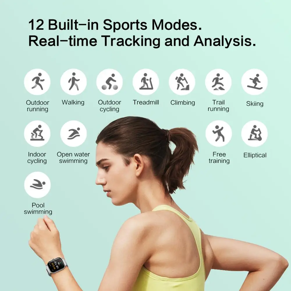 Смарт-часы Amazfit GTS 2 водонепроницаемые AMOLED-дисплей встроенные умные часы Alexa для