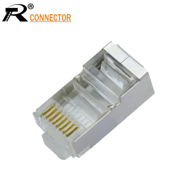 1 шт Кристалл 8Pin RJ45 модульный разъем Rj 45 сетевой кабель адаптера для Cat5E Cat6 Rj45 Ethernet