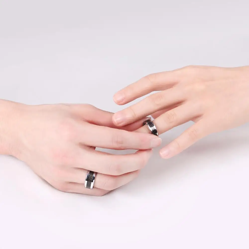 Кольцо мужское из карбида вольфрама с полированными краями 8 мм|tungsten carbide ring|carbide