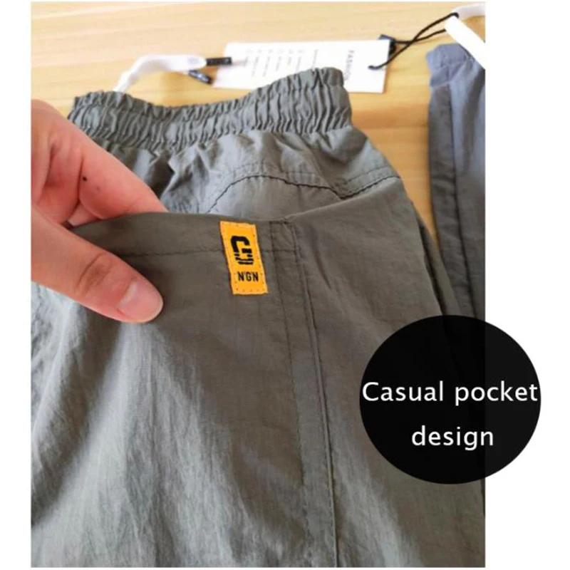 Повседневные мужские брюки Лето 2021 Новый стиль Модные уличные легкие свободные