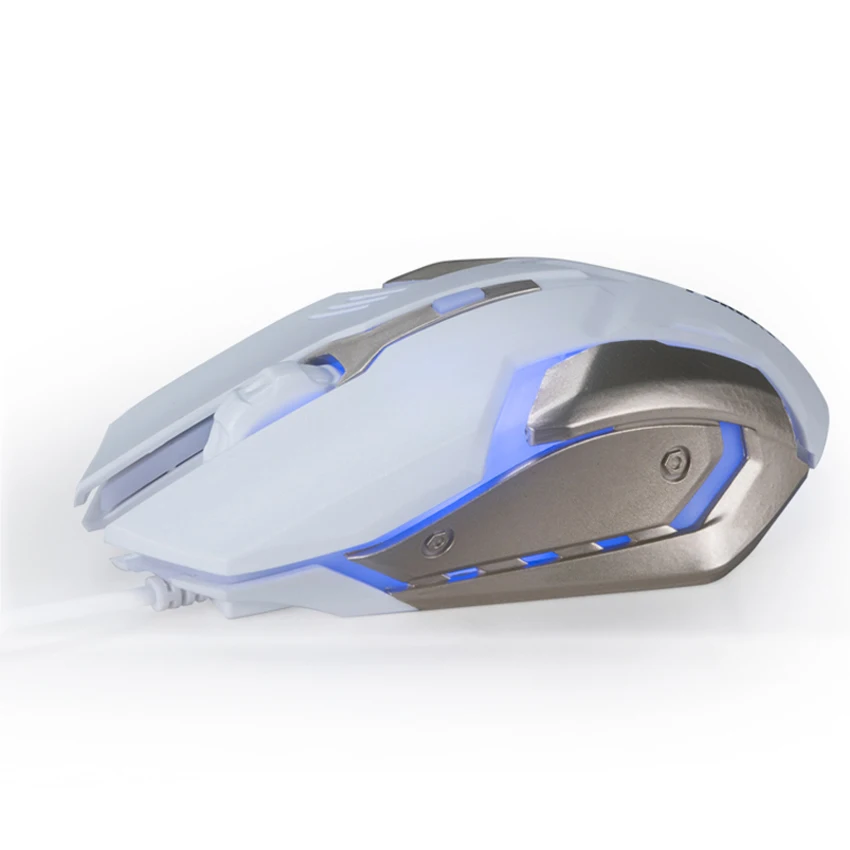 Проводная игровая мышь с тихим кликом USB 2400DPI Бесшумная светодиодная оптическая