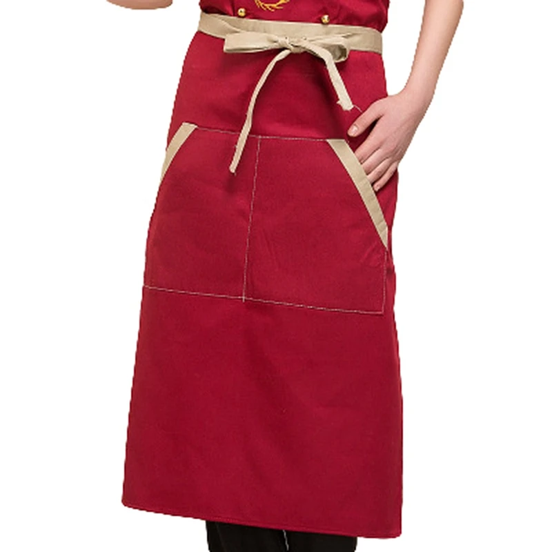 Red Beige edge Новая мужская униформа шеф-повара, женские куртки шеф-повара с длинным рукавом, одежда для ресторана, кухни, рабочая одежда, униформа повара, одежда повара - Цвет: Red Beige edge
