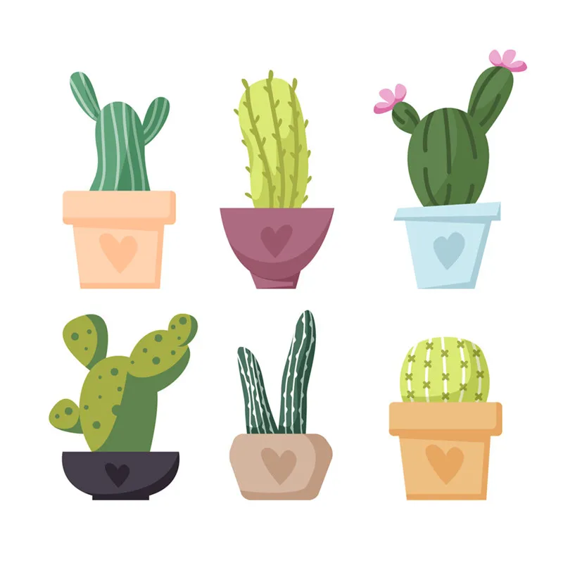 Кактус четкие различные опунции горшечные растения Скрап Бумага ремесло