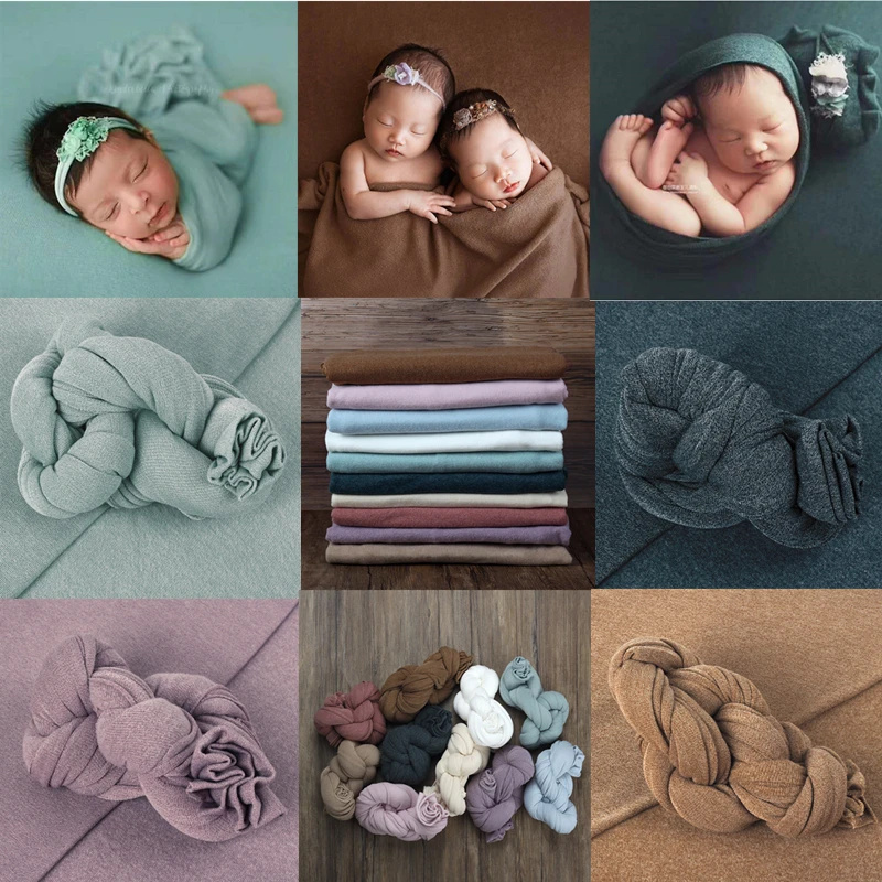 Newborn Photography Props Accessories Baby Wraps Backdrop Studio Baby Photo Props Stretch Wrap Cloth  Background Blanket