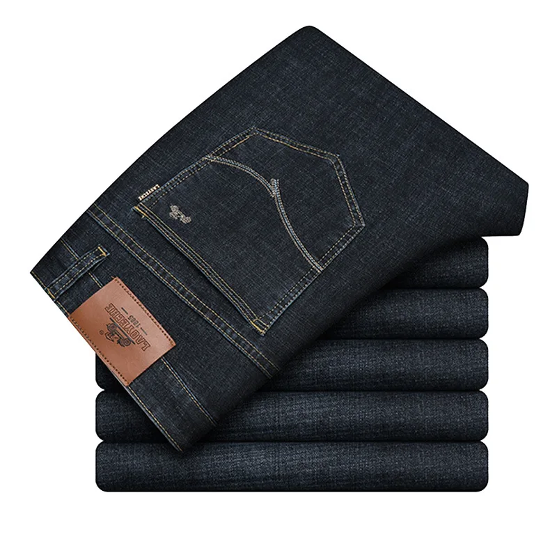 

Luren Classic Car Counter Genuine Spring Men's Jeans Loose Straight Spring and Autumn Thick Stretch Dad Wear