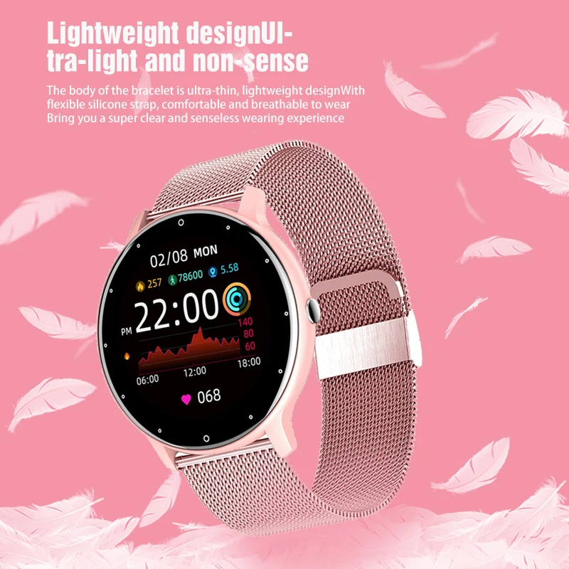 

New Fashion Smart Watch Ladies Real-time Heart Rate Blood Pressure Sport Fitness Watch Men Woman Waterproof Smartwatch Women