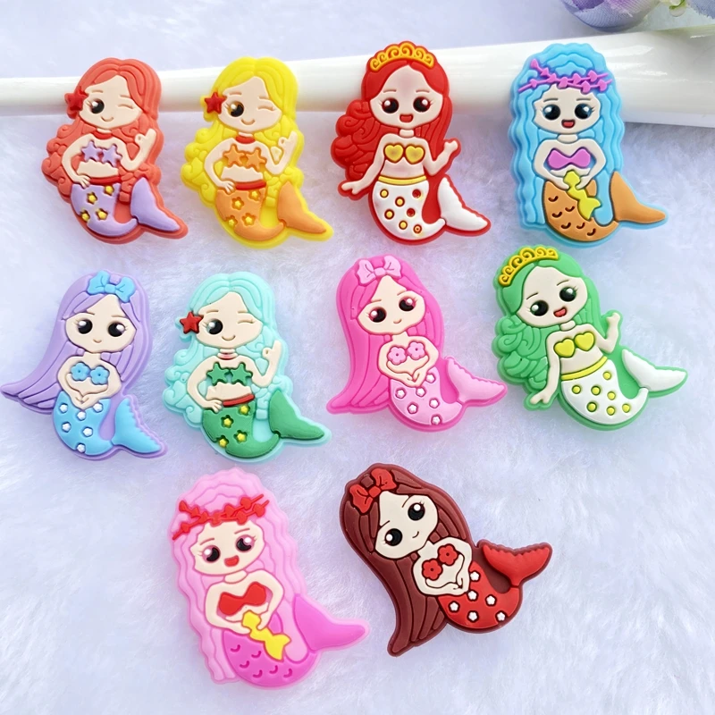 

10pcs cute PVC Mixed Mini Mermaid flexible glue Flat back DIY Scrapbook Embellishment Phone Craft Decoration D92A