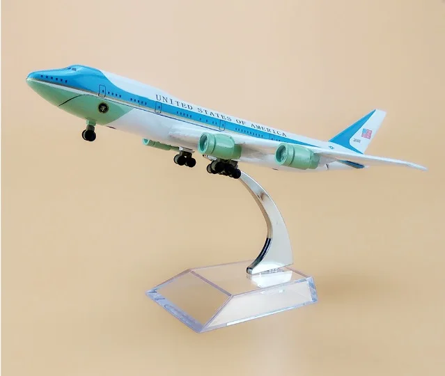 ВВС США one B747-200 Airlines модель самолета 16 см Мужская игрушка подарок на день рождения
