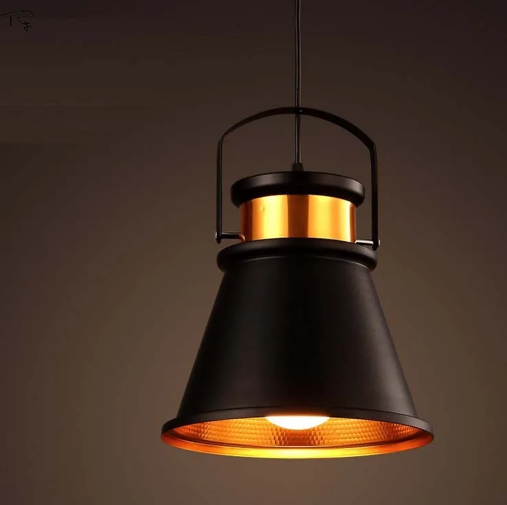 

Loft Decor Nordic American Retro Vintage Pendant Lights Idustrial Lamp Gold Black Creative Bar Restaurant Cafe Led Hanging Lamp