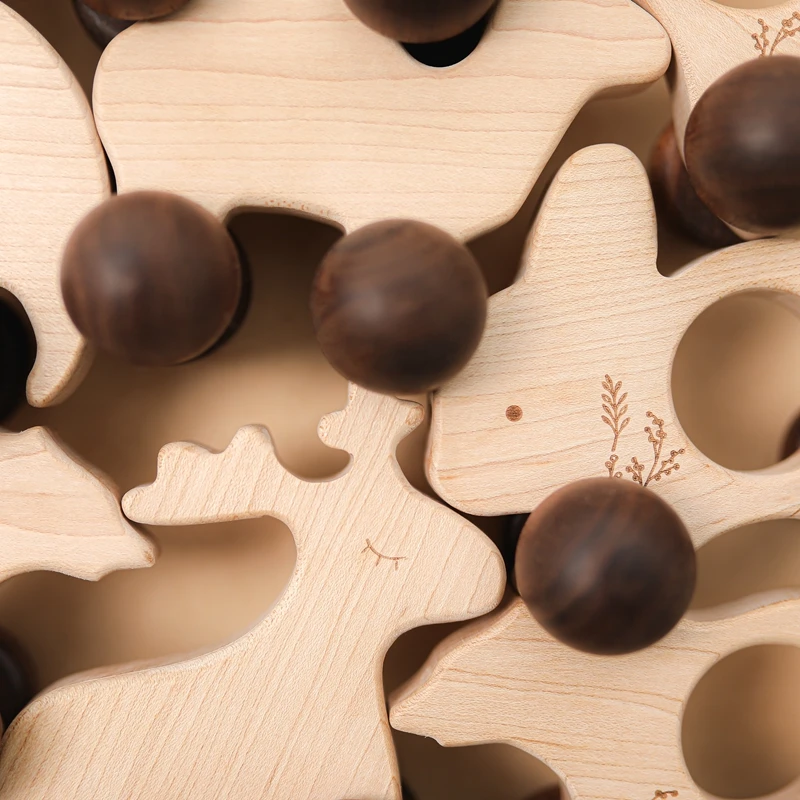 Baby Wood Toy Animal Cartoon Car Child Montessori Educational Wooden Blocks Stacking Toys Game Maple Teethers Kids Crafts Gifts | Мать и