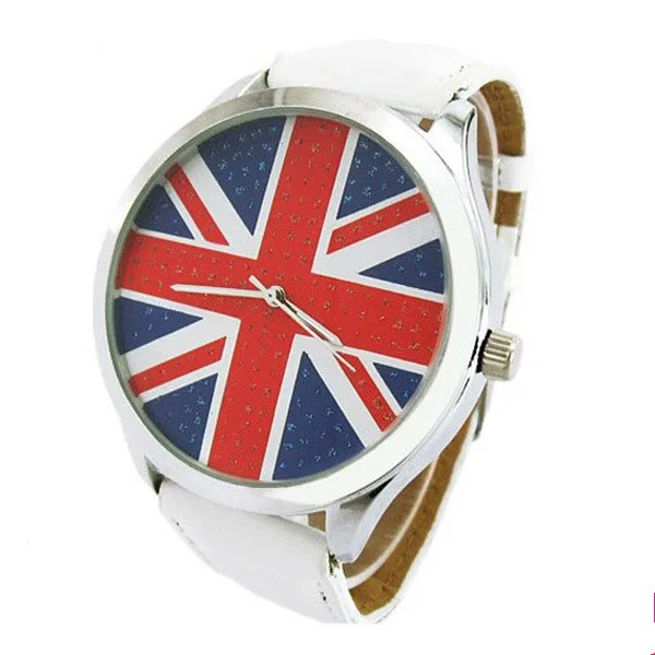 Топ люксовый бренд Модные с флагом Великобритании кварцевые часы мужской
