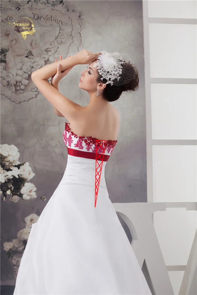 

Jeanne Love New Arrival Wedding Dresses 2021 Taffeta A Line Sweetheart Colorful Lace Robe De Mariage Vestido De Novia Plus Size
