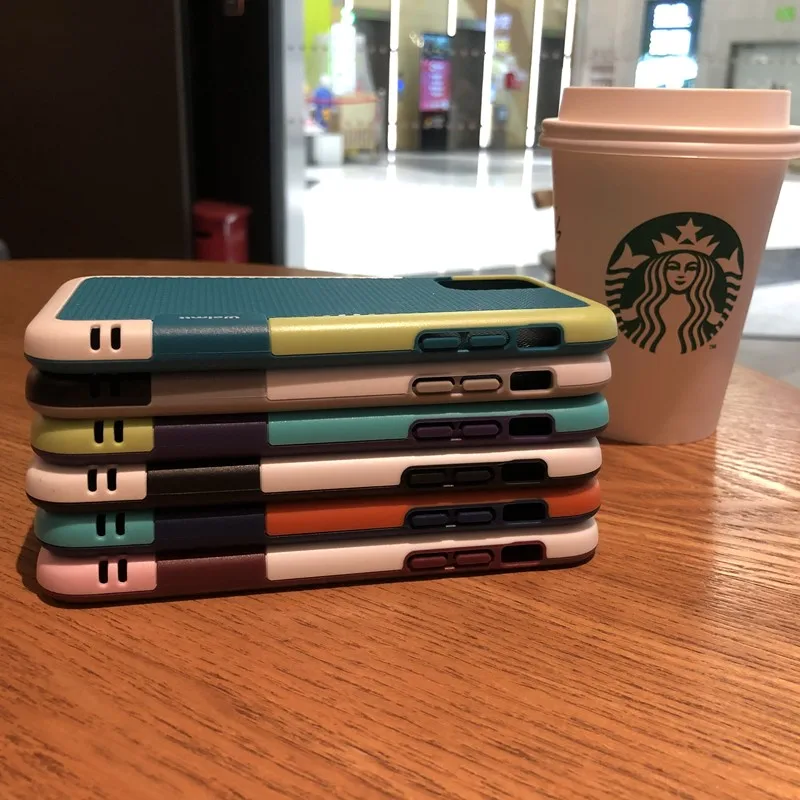 for iPhone 12 Pro Max 12Pro Mini 11 SE 2020 XS X XR 7 8 Plus Case Colorblock Silicone Soft Shockproof Back Cover Funda | Мобильные