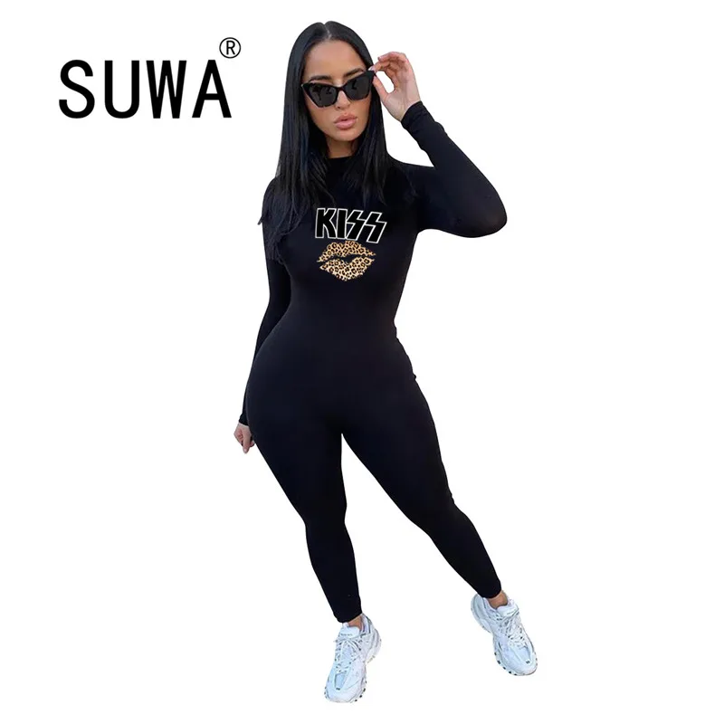 

Женский комбинезон с высокой талией и длинным рукавом