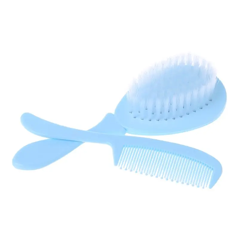 

1 Set Baby Comb Brush Nursing Supplies Bathing Washing Hair Soft Bristle Round Tip Safe Head Massage Professional Grooming Care